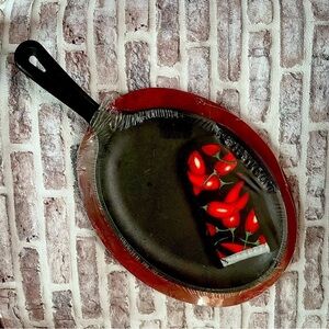 Cast‎ Iron Fajita Skillet Pan Tray NEW Crate & Barrel